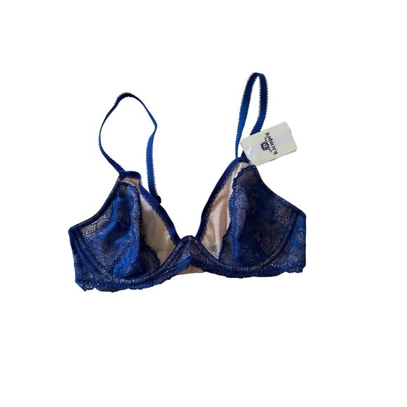 Btemptd Bra Womens 32C Lace Blue No Padding Lined Underwire - Picture 1 of 2